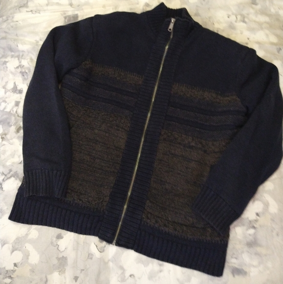 Size M fleece knitted warm zip up Denver Hayes winter sweater - Picture 2 of 16